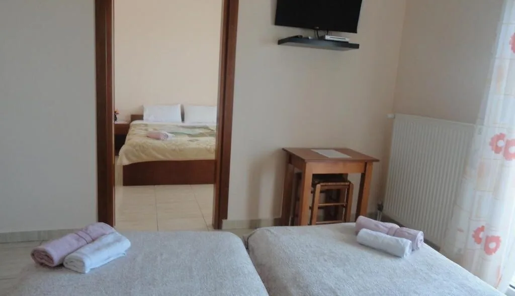 Living and vanity area